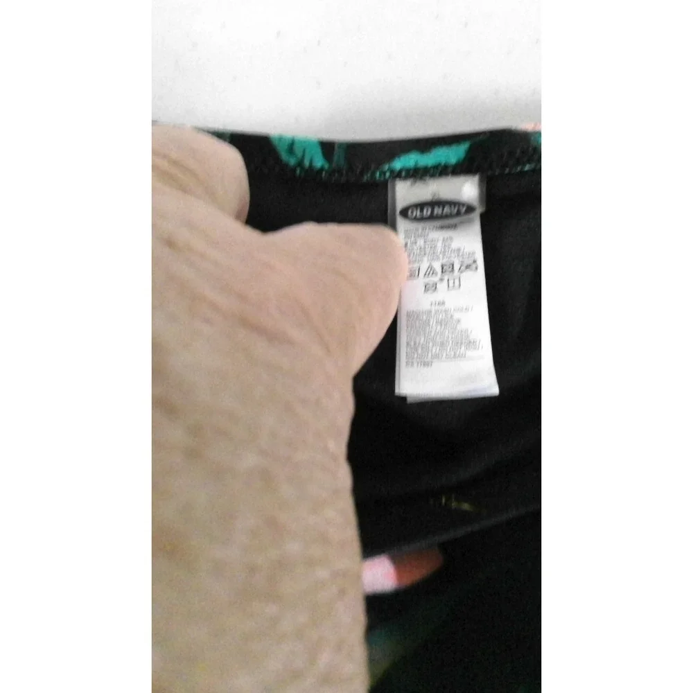 Old Navy Womens XL Black Tropical‎ Floral Side Tie Bikini Swim Bottoms